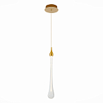 Подвесной светильник с плафоном в форме капли на золотистом каркасе Raindrop варинант исполнения - 1 | Loft Concept в Казани