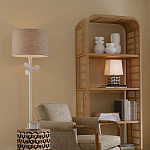 Торшер с белым каркасом и тканевыми абажуром Natural Stems варинант исполнения - 5 | Loft Concept в Казани