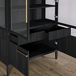 Витрина Primo со стеклянными фасадами и буфетом шпон Черный дуб варинант исполнения - 6 | Loft Concept в Казани