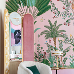 Обои ручная роспись Amazonia Florence Pink dyed silk варинант исполнения - 5 | Loft Concept в Казани