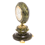 Часы настольные бронзовые из натуральных камней Мрамор и Змеевик Stone Clock варинант исполнения - 14 | Loft Concept в Казани