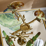 Подсвечник с двумя попугаями из фарфора на бронзовой ветке Eden Garden варинант исполнения - 5 | Loft Concept в Казани