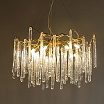 Люстра на подвесе с каркасом из металла и прозрачными подвесками из стекла Droplet Chandelier варинант исполнения - 1 | Loft Concept в Казани