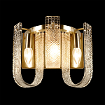 Бра с металлическим основанием золотого цвета и хрустальными подвесками Textured Glass варинант исполнения - 3 | Loft Concept в Казани
