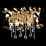 Бра с металлическими лепестками и хрустальными подвесками Leaf Cascade варинант исполнения - 1 | Loft Concept в Казани