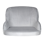 Барный стул со спинкой и подлокотниками на 4-х деревянных ножках Серый Велюр Ava Charm варинант исполнения - 2 | Loft Concept в Казани