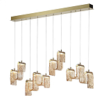 Подвесной светильник линейный с плафонами волнистой формы из фактурного стекла Big Wave варинант исполнения - 8 | Loft Concept в Казани