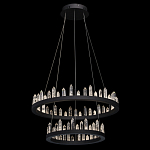 Люстра с двумя кольцами черного цвета с хрустальными элементами QUARTZ CRYSTAL варинант исполнения - 3 | Loft Concept в Казани