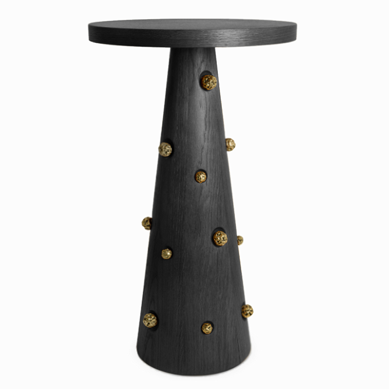 Приставной столик Okinawa Black Side table Черный Золотой в Казани | Loft Concept 