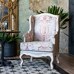 Кресло из массива бука серое с растительным орнаментом Raffael Floral Grey Armchair варинант исполнения - 9 | Loft Concept в Казани