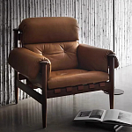 Кресло с деревянным каркасом и обивкой из натуральной кожи Medieval Furniture варинант исполнения - 1 | Loft Concept в Казани