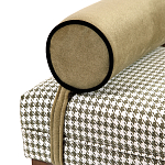 Банкетка Banquette PIED DE POULE с принтом гусиная лапка и бежевыми подлокотниками  варинант исполнения - 1 | Loft Concept в Казани