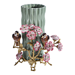 Ваза с птицами и цветами из фарфора с бронзовыми элементами Garden of Eden варинант исполнения - 1 | Loft Concept в Казани