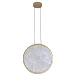 Светодиодный подвесной светильник круглой формы с металлической рамой золотого цвета Marble Glow 47 варинант исполнения - 2 | Loft Concept в Казани