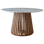 Круглый обеденный стол со столешницей из белого мрамора Veras White Marble Table варинант исполнения - 1 | Loft Concept в Казани