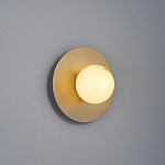 Бра круглое с плафоном из натурального камня на латунном основании Cryptocrystalline Stone варинант исполнения - 7 | Loft Concept в Казани