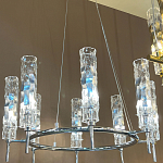 Люстра подвесная круглая с 8-ю цилиндрическими плафонами из стекла LIAISON варинант исполнения - 2 | Loft Concept в Казани