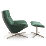 Кресло вращающееся с подставкой для ног зеленое Verdante варинант исполнения - 3 | Loft Concept в Казани