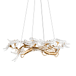 Люстра подвесная с прозрачными стеклянными птичками на ветвях Диаметр 80 см Serip Voa варинант исполнения - 1 | Loft Concept в Казани