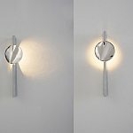 Бра с круглым зеркальным диском на прямоугольном соновании Reflection Circle Glow варинант исполнения - 4 | Loft Concept в Казани