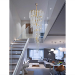 Люстра многоярусная с каркасом из металла и прозрачными подвесками FAIRYTREE Light варинант исполнения - 4 | Loft Concept в Казани