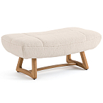 Оттоманка с обивкой букле Lino White Boucle Ottoman варинант исполнения - 1 | Loft Concept в Казани