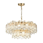 Люстра подвесная двухъярусная с хрустальными овальными подвесками Harmonica варинант исполнения - 2 | Loft Concept в Казани