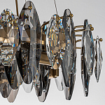 Люстра подвесная круглая с овальными подвесками из стекла дымчатого цвета Harlow Crystal Round варинант исполнения - 4 | Loft Concept в Казани