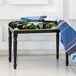 Банкетка из натурального бука черная с изображением птиц и цветов Blooming Birds2 варинант исполнения - 2 | Loft Concept в Казани