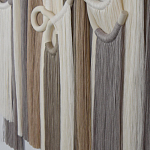 Настенный декор с бахромой белого и бежевого цвета Abstraction I варинант исполнения - 2 | Loft Concept в Казани