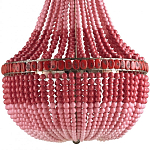 Люстра каплевидной формы украшенная круглыми бусинами Wooden Beads Chandelier Red Pink варинант исполнения - 2 | Loft Concept в Казани