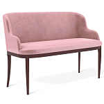 Банкетка пыльно-розовый велюр со спинкой и подлокотниками на 4-х деревянных ножках Aurora Pink варинант исполнения - 1 | Loft Concept в Казани