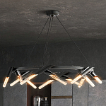 Люстра круглая с трубчатыми лампочками Vanguard Circle варинант исполнения - 3 | Loft Concept в Казани