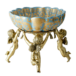 Чаша с орнаментом на бронзовых ножках в виде ангелов Eden Garden варинант исполнения - 3 | Loft Concept в Казани