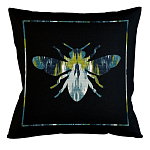 Подушка декоративная пчела сине-зеленый узор Ikat Pattern варинант исполнения - 1 | Loft Concept в Казани