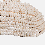 Подвесной светильник в виде купола декорированный белыми деревянными бусинами White Wooden Beads Hanging Lamp варинант исполнения - 3 | Loft Concept в Казани