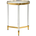 Золотой приставной столик с круглой стеклянной столешницей Weightless Table варинант исполнения - 1 | Loft Concept в Казани