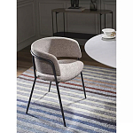 Стул полукруглый с каркасом из металла и мягким сиденьем и спинкой Soft Chenille варинант исполнения - 6 | Loft Concept в Казани