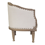 Кресло низкое с мягкой обивкой из льна на 4-х деревянных ножках Emile Armchair beige варинант исполнения - 1 | Loft Concept в Казани