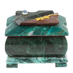 Шкатулка прямоугольная с зеркалом из натурального камня змеевик Stone Casket варинант исполнения - 2 | Loft Concept в Казани