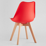 Стул с основой из пластика и мягким сиденьем Arvika Red варинант исполнения - 5 | Loft Concept в Казани