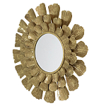 Зеркало круглое настенное в металлической раме Sunny Golden Petals варинант исполнения - 2 | Loft Concept в Казани