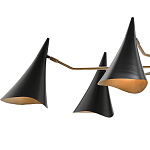 Люстра с 6-ю черными конусообразными плафонами Contrasting Lamps варинант исполнения - 1 | Loft Concept в Казани