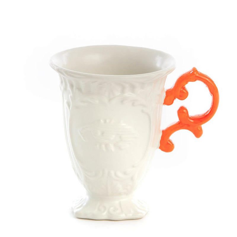 Кружка Seletti I-Mug Orange Белый Оранжевый в Казани | Loft Concept 