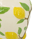 Ваза с крышкой кремового цвета и объемным рисунком лимонов и листьев Lemon Delight варинант исполнения - 3 | Loft Concept в Казани