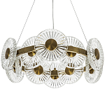 Люстра с круглыми рельефными плафонами Glass Peonies Brass Chandelier варинант исполнения - 1 | Loft Concept в Казани