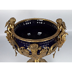 Чаша темно-синего цвета с фигурками ангелов и рельефным декором Eden Garden porcelain and bronze варинант исполнения - 8 | Loft Concept в Казани