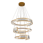 Светодиодная трехъярусная кольцевая люстра из хрусталя и стали с пультом для регулировки света Maude Crystal Light варинант исполнения - 2 | Loft Concept в Казани