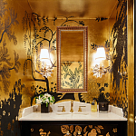 Обои ручная роспись в стиле Арт-деко Rateau Original colourway on Deep Rich Gold gilded paper варинант исполнения - 3 | Loft Concept в Казани