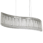 Линейная люстра изогнутой формы с хрустальными подвесками Crystal Art Chrome Linear Chandelier варинант исполнения - 1 | Loft Concept в Казани